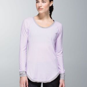 Lululemon Lightened Up Long Sleeve Top Purple Grey 8